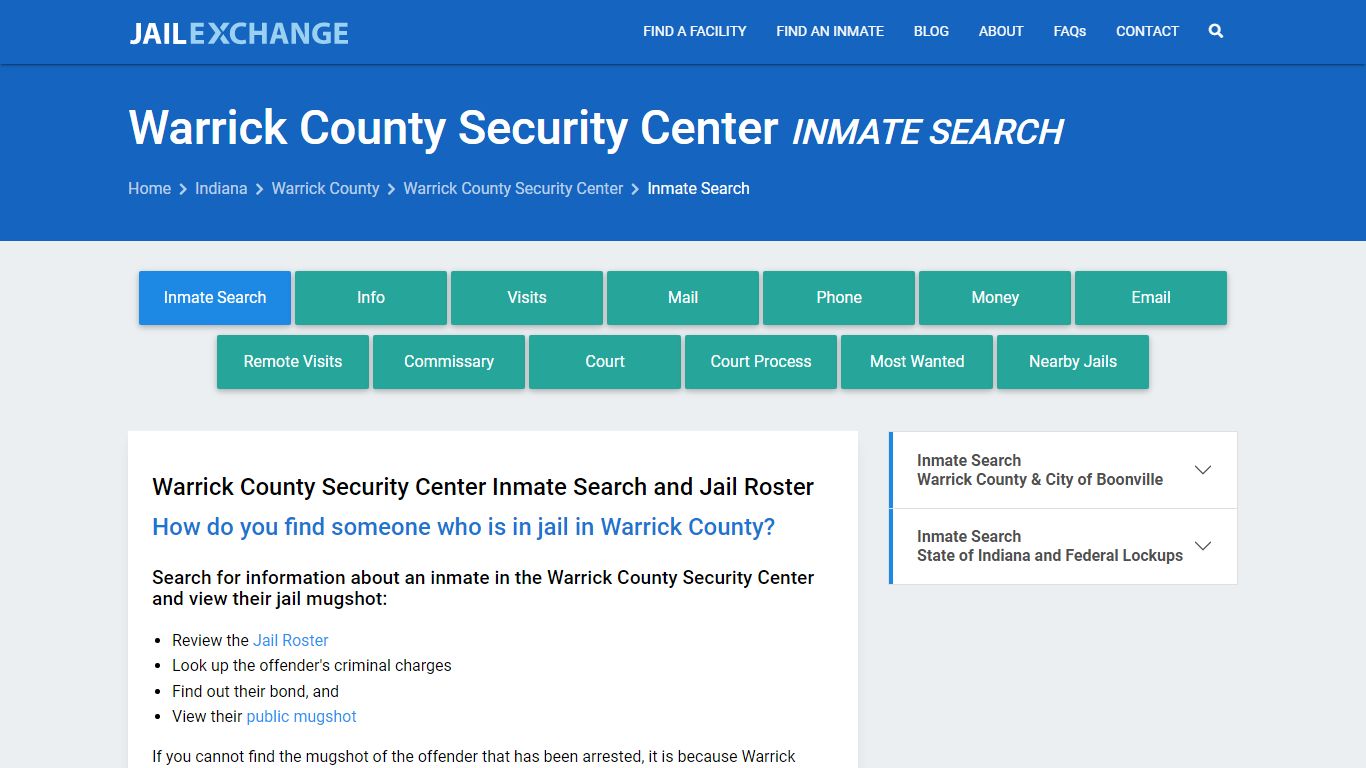 Warrick County Security Center Inmate Search - Jail Exchange